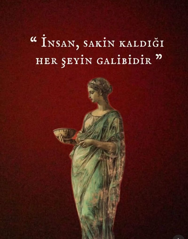 İnsan, sakin kalabildiği her şeyin galibidir.
